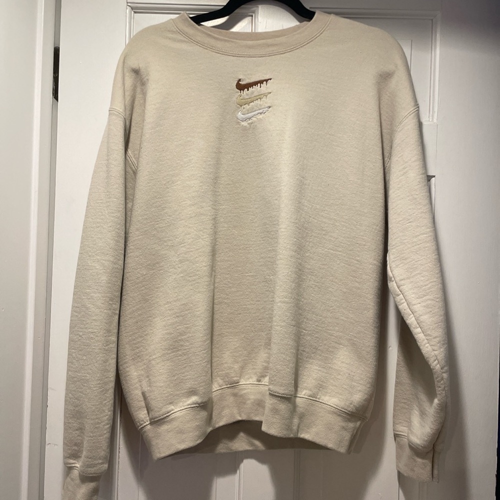 tan nike crewneck